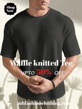 Dark grey Oversized Waffle Knit t shirt